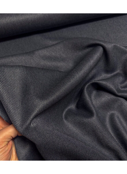 navy blue twill stripes - woven bamboo - recycled, very flowing fabric and wrinkle-free