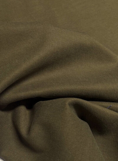 Signature sandwashed lyocell gabardine twill - licht rekbaar - khaki