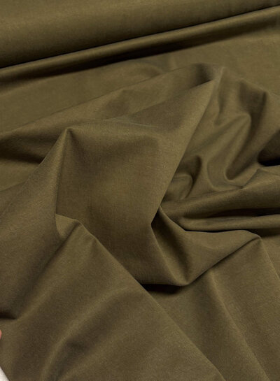 Signature sandwashed lyocell gabardine twill - licht rekbaar - khaki