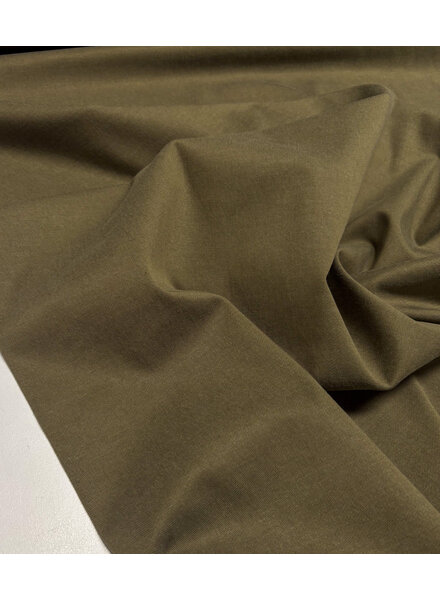 Signature sandwashed lyocell gabardine twill - licht rekbaar - khaki