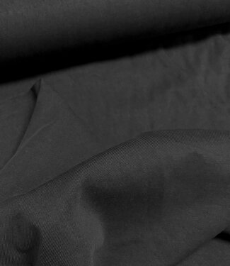 Signature sandwashed lyocell gabardine twill  - licht rekbaar - zwart