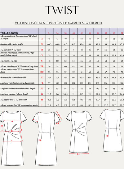 Maison Fauve The Twist dress - sewing pattern - English and French instructions