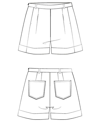 Maison Fauve The Peacock Shorts - sewing pattern - English and French instructions