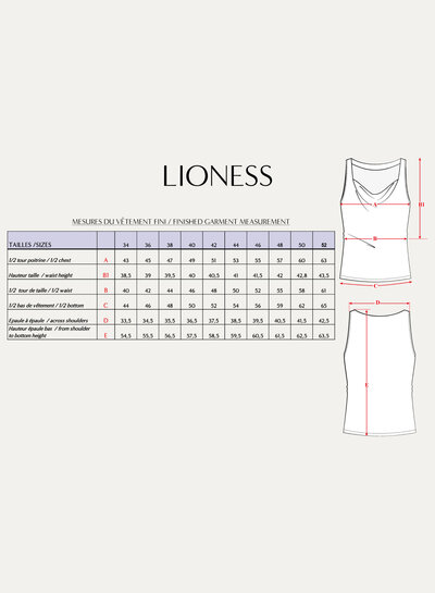 Maison Fauve The LIONESS top - sewing pattern - English and French instructions