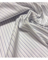 Madeline pine stripe 2 - wit met blauwe strepen - hemdenkatoen