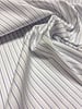 Madeline pine stripe 2 - wit met blauwe strepen - hemdenkatoen