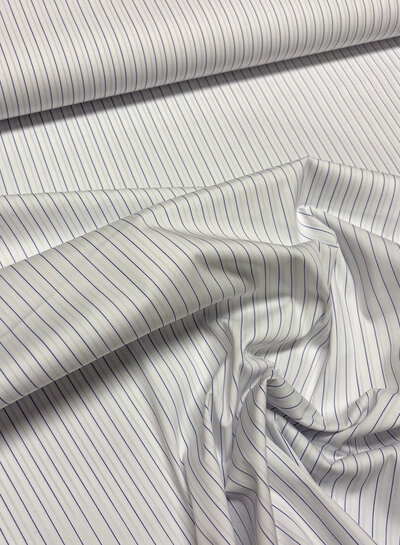 Madeline pine stripe 2 - white with dark blue stripes - shirt cotton