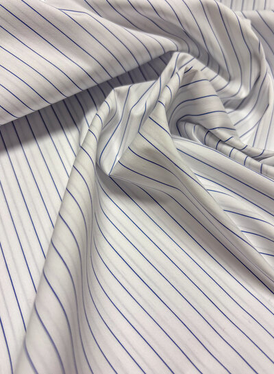 Madeline pine stripe 2 - white with dark blue stripes - shirt cotton