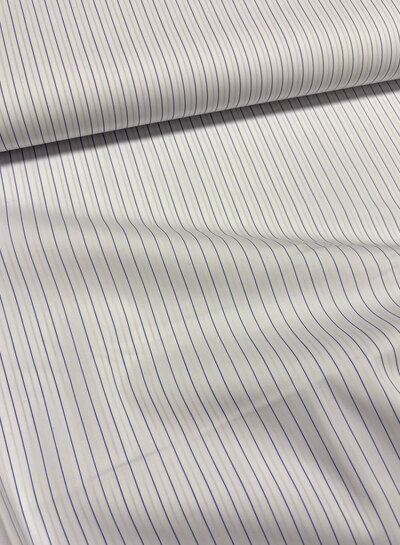 Madeline pine stripe 2 - white with dark blue stripes - shirt cotton