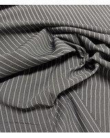 Madeline pine stripe 2 - antraciet met witte strepen - hemdenkatoen
