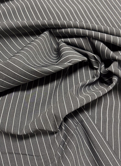 Madeline pine stripe 2 - anthracite with white stripes - shirt cotton