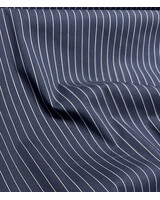 Madeline pine stripe 2 - marine met witte strepen - hemdenkatoen