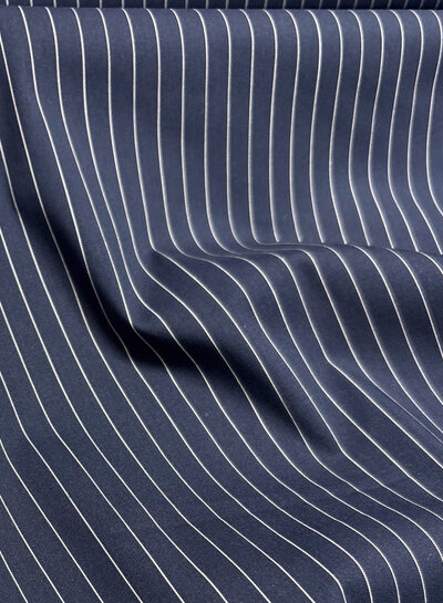 Madeline pine stripe 2 - navy with white stripes - shirt cotton