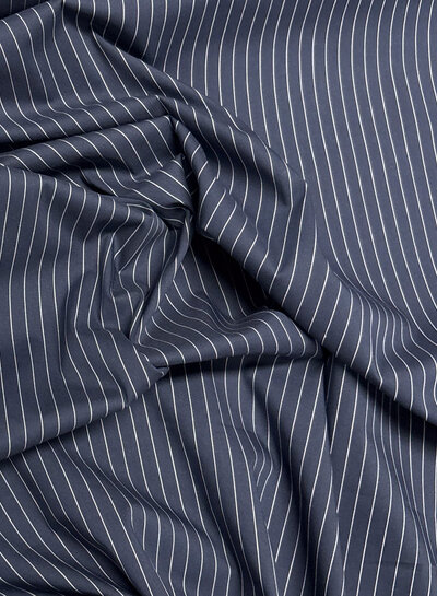 Madeline pine stripe 2 - navy with white stripes - shirt cotton