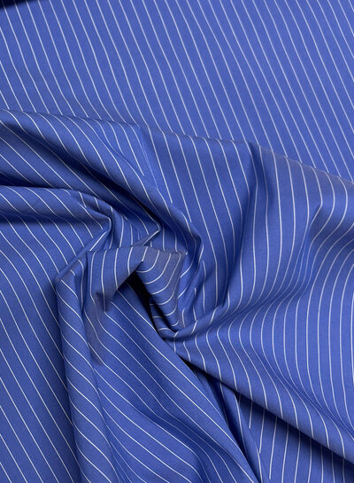 Madeline pine stripe 2 - blauw hemdenkatoen