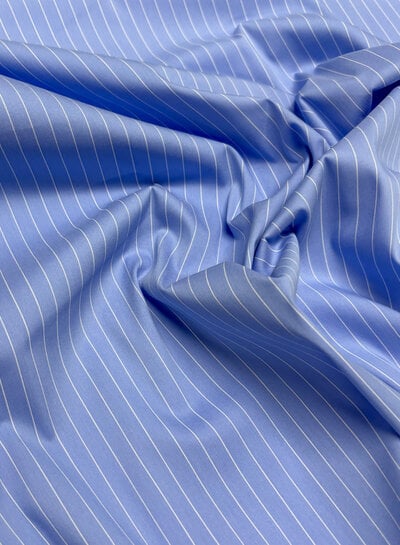 Madeline pine stripe 2 - lichtblauw hemdenkatoen