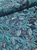 petrol bloemen met lurex - geweven jacquard