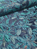 petrol flowers with lurex - woven jacquard