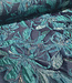 petrol bloemen met lurex - geweven jacquard