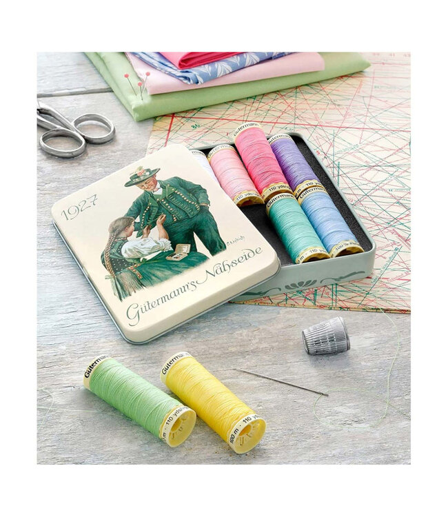 Gutermann Nostalgie garendoos 1927 - 8 conen pastel