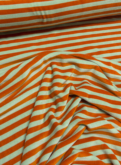 mint/rust stripes - Nicky velour
