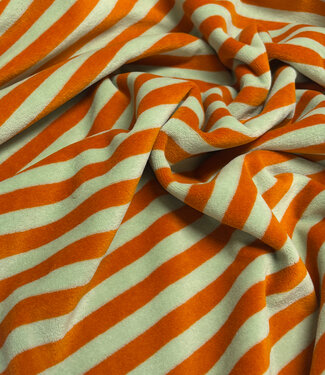 mint/rust stripes - Nicky velour
