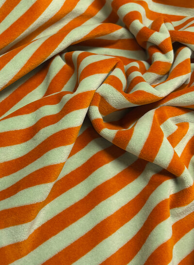 mint/rust stripes - Nicky velour