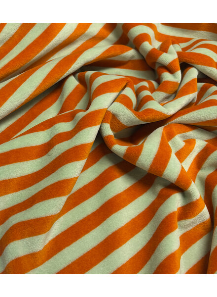 mint/rust stripes - Nicky velour