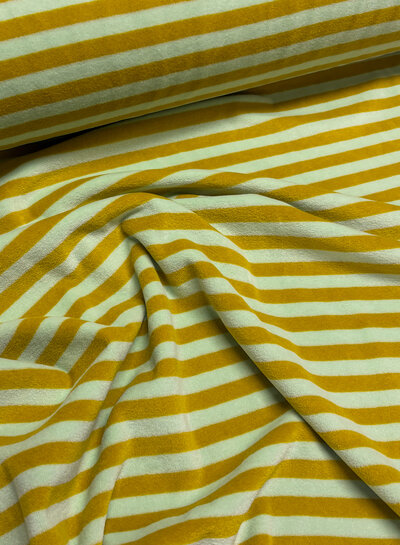 ochre mint stripes - Nicky velour