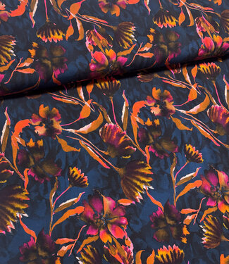 navy blue mystic flowers - soft jersey