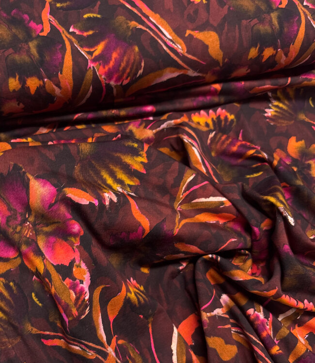 mauve wine mystic flowers  - zachte tricot