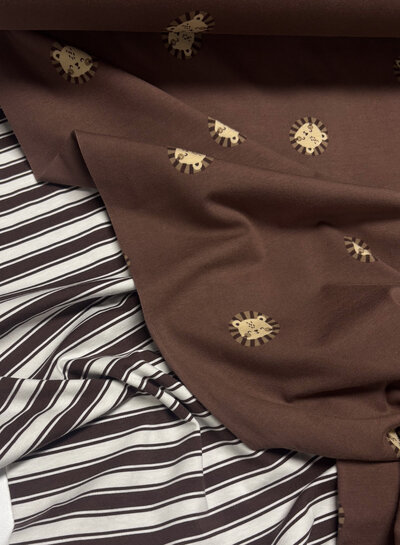 bruin dubbele streepjes - tricot