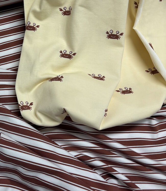 cognac dubbele streepjes - tricot