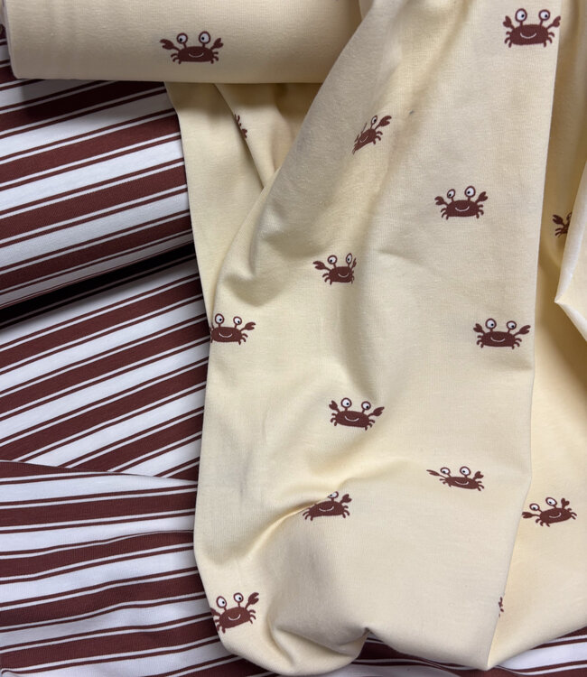 cognac dubbele streepjes - tricot