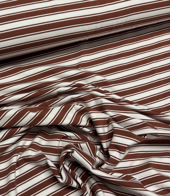cognac dubbele streepjes - tricot
