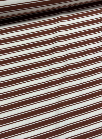 cognac dubbele streepjes - tricot