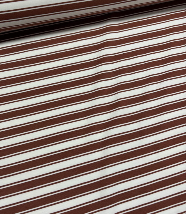 cognac dubbele streepjes - tricot