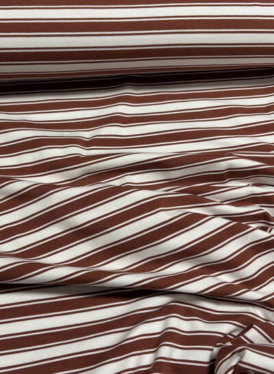 cognac dubbele streepjes - tricot