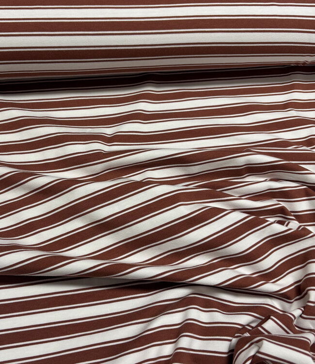 cognac dubbele streepjes - tricot