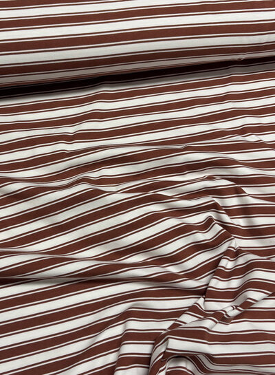 cognac dubbele streepjes - tricot