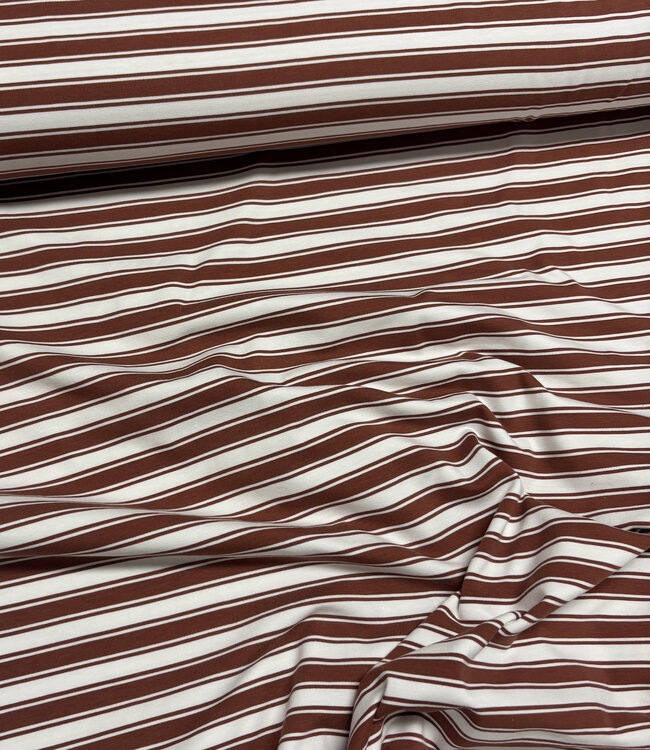 cognac dubbele streepjes - tricot