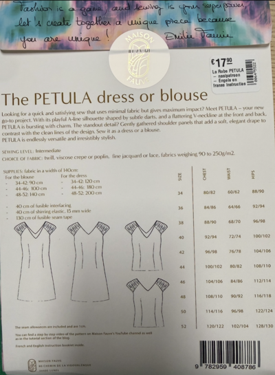Maison Fauve The Petula Dress - sewing pattern - English and French instructions