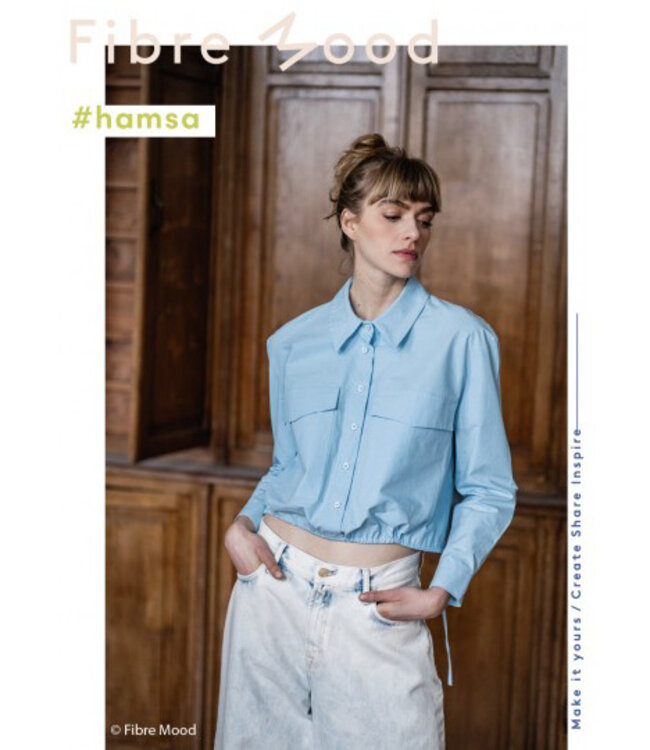 Fibremood lichtblauw  - poplin stonewashed katoen