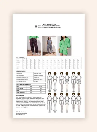 Notches Tiki Trousers / Shorts - paper pattern