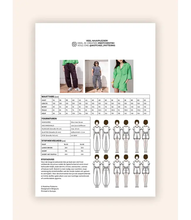Notches TIki Broek / Short - papieren patroon