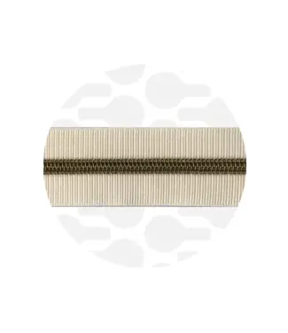 ZipperZoo Shell -white ZEBRA Zipper nr.5 With brons Teeth stripes spiraalrits