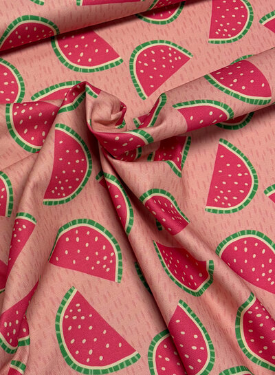 melons on pink - supple canvas