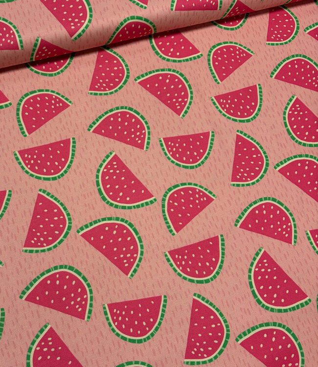 melons on pink - soepele canvas