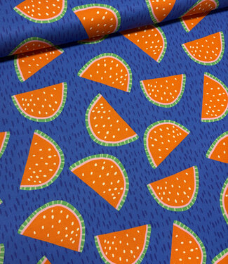 melons on blue  - soepele canvas