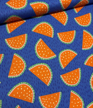 melons on blue - supple canvas